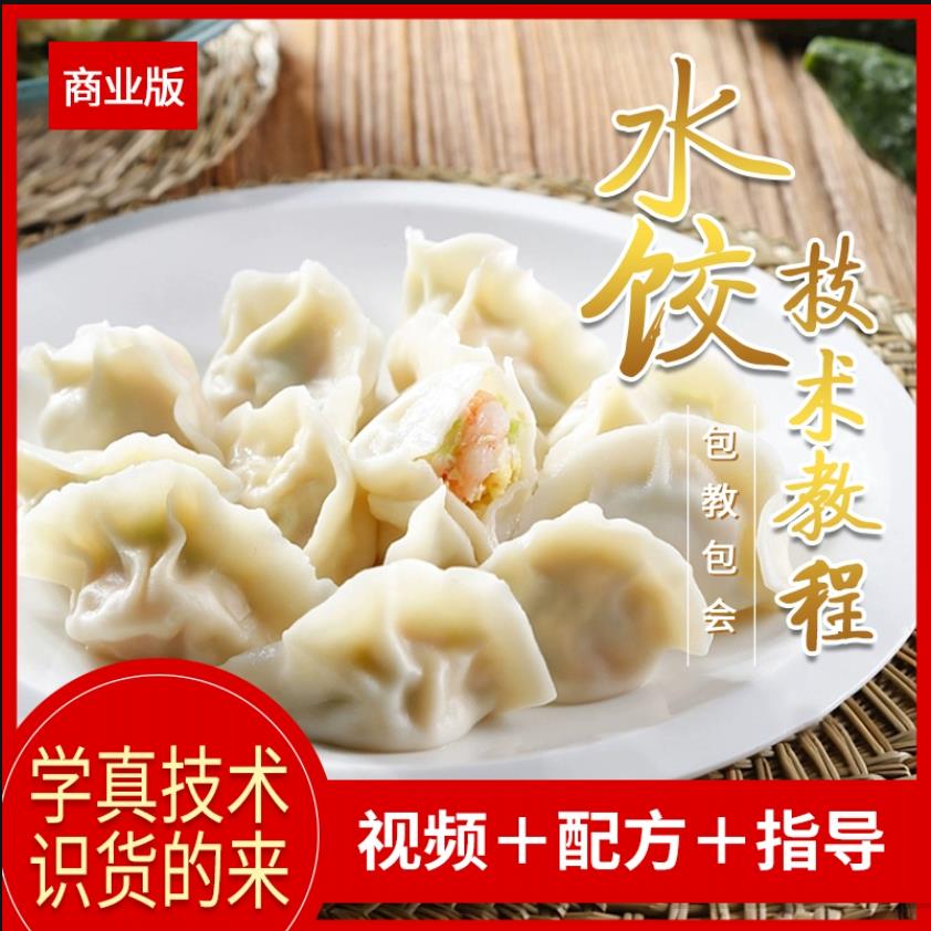 商业版水饺技术调馅发面配方商用饺子小吃教程荤素子母馅制作方法